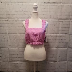 NWT Pink Purple Tulip Cropped Tank Top